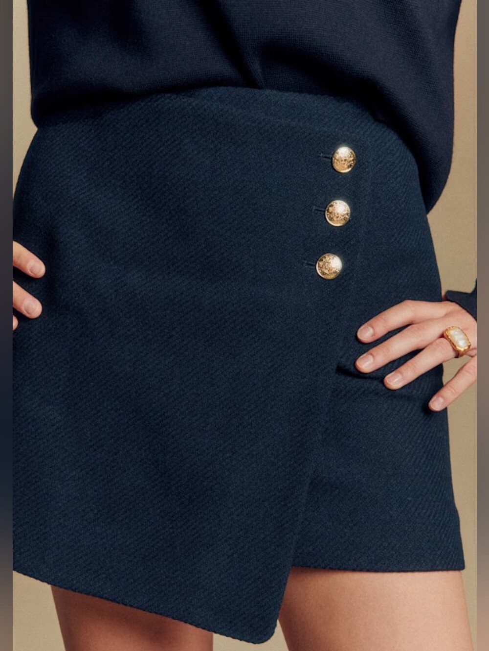 Sezane Navy Blue Peter Skirt *NWT*